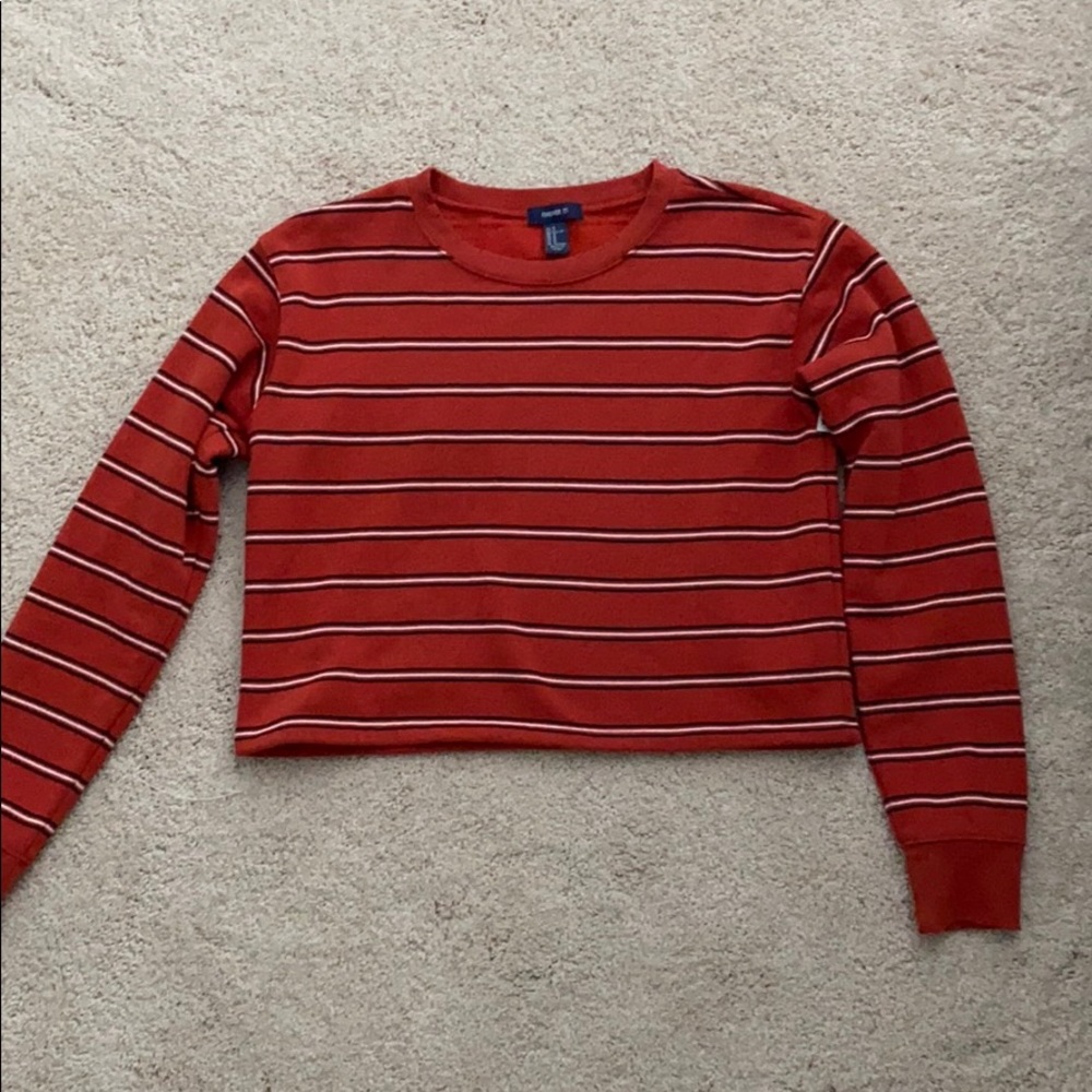 Forever 21 Medium Cropped Stripe Top